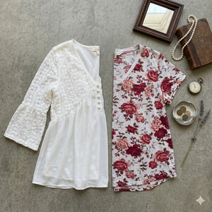 ​Torrid Romantic Bundle┃Ivy Lace Chiffon Tunic & Rose Modal V-Neck Tee